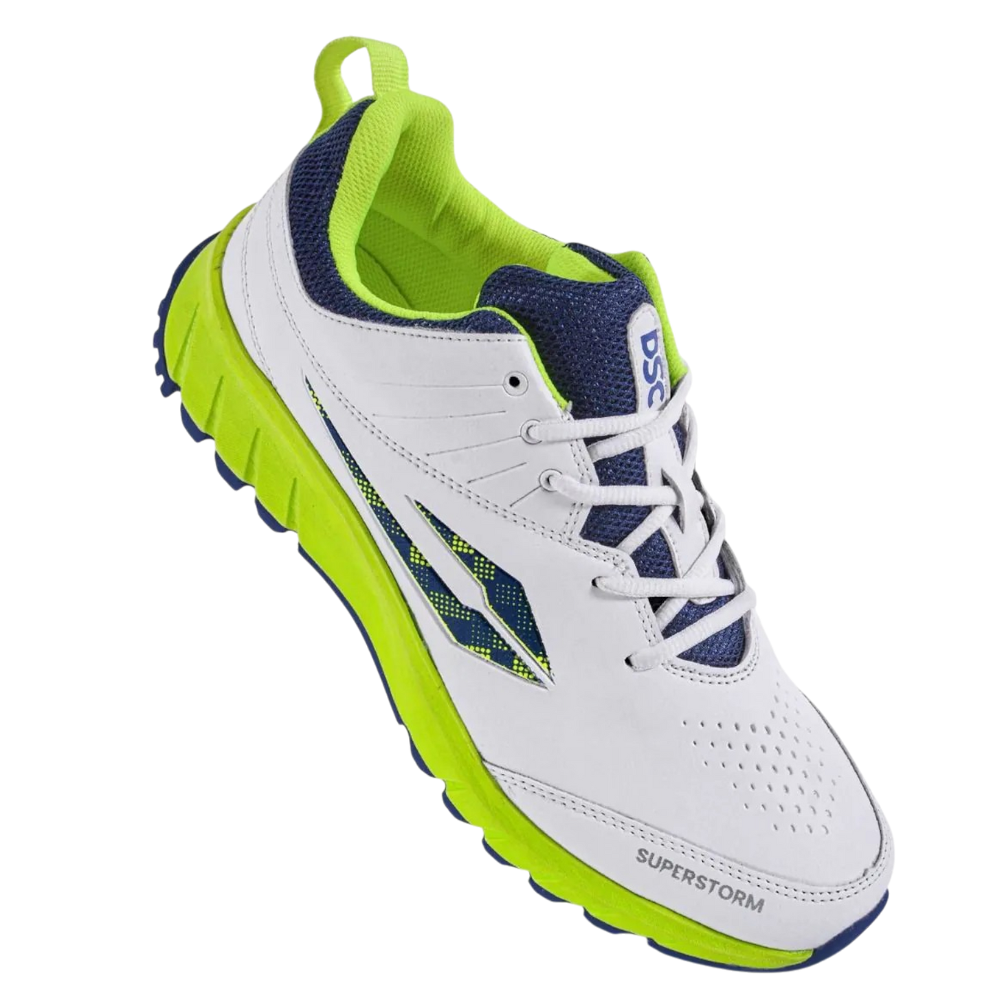 DSC Superstorm Cricket Shoe - White Yellow