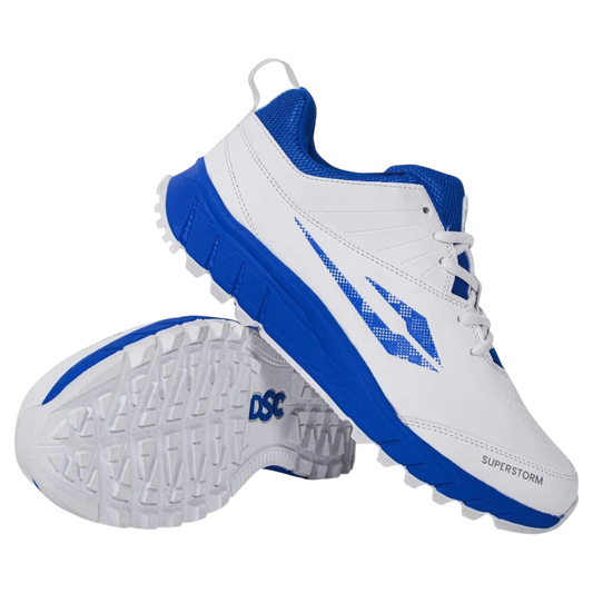 DSC Superstorm Cricket Shoe - White Blue