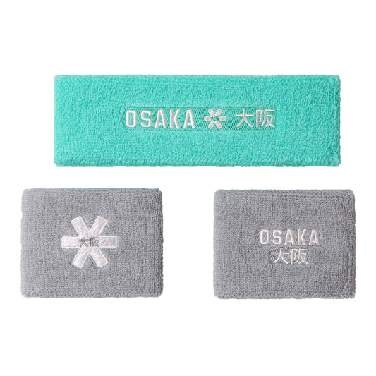 Osaka Sweatband Set - Aquatic Awe - Simple Grey