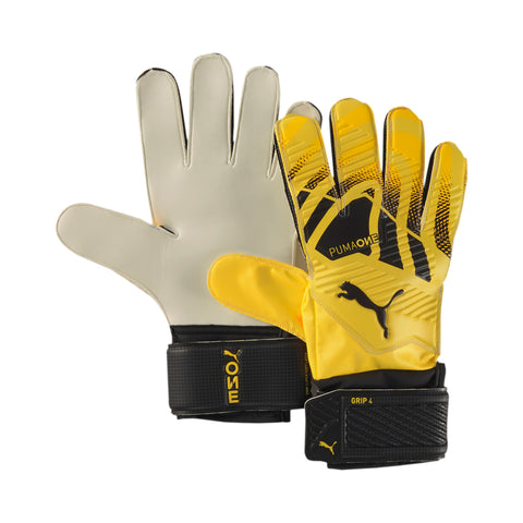 Puma One Grip 4 Yellow Soccer Goalie Gloves